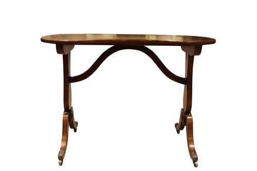 Elegant Regency Kidney Shaped Mahogany Writing Table