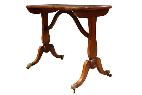 Elegant Regency Kidney Shaped Mahogany Writing Table