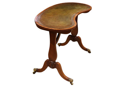 Elegant Regency Kidney Shaped Mahogany Writing Table