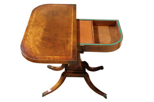 A pair of Sheraton Revival Foldover Tables