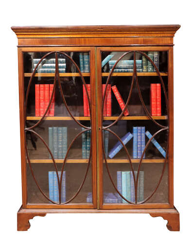 Mahogany and Satinwood Glazed Bookcase Circa 1890