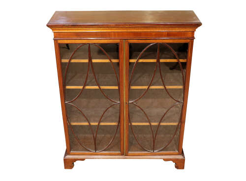 Mahogany and Satinwood Glazed Bookcase Circa 1890