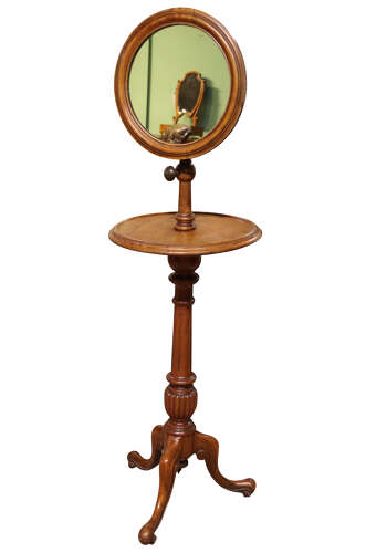 Victorian Mahogany Shaving Stand with Adjustable Mirror, Circa 1870