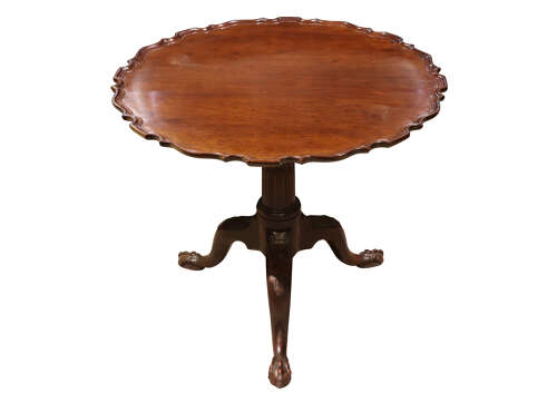 Antique Mahogany Tilt-Top Tripod Table with Piecrust Edge, Circa 1780