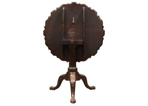 Antique Mahogany Tilt-Top Tripod Table with Piecrust Edge, Circa 1780