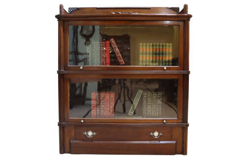 Wernicke Patent Elastic Bookcase with 2 Shelves and Drawer – Dated 1900