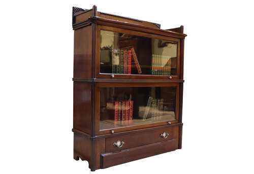 Wernicke Patent Elastic Bookcase with 2 Shelves and Drawer – Dated 1900