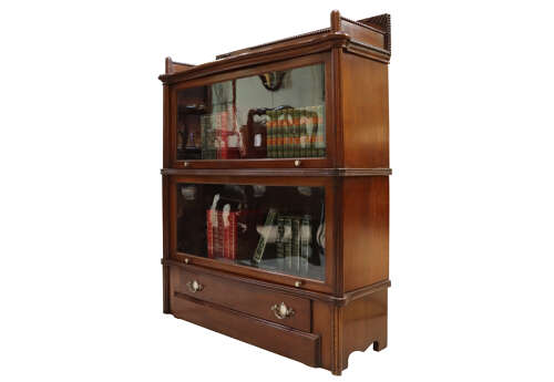Wernicke Patent Elastic Bookcase with 2 Shelves and Drawer – Dated 1900
