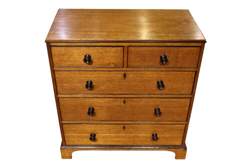 Early 19th Century Oak and Ebonised Chest of Drawers, Circa 1810
