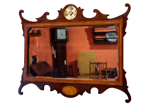 Antique Mahogany Wall Mirror Circa 1900