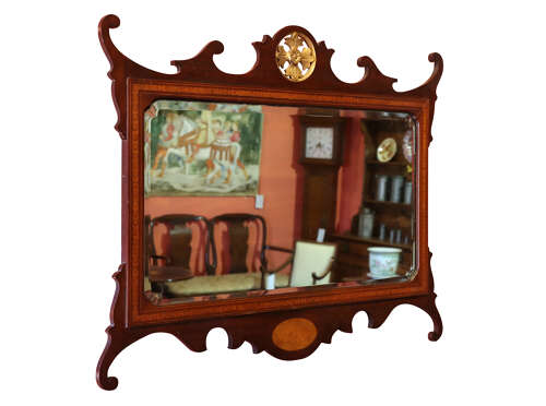 Antique Mahogany Wall Mirror Circa 1900
