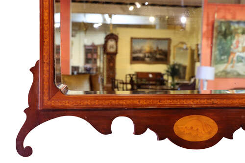 Antique Mahogany Wall Mirror Circa 1900