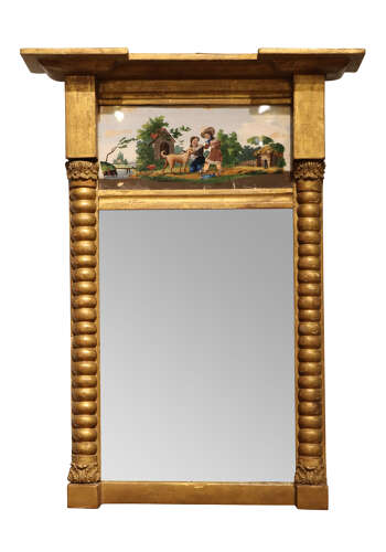 Early 19th Century Giltwood Mirror with verre églomisé
