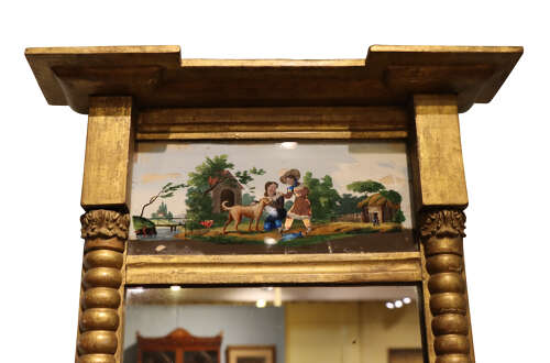 Early 19th Century Giltwood Mirror with verre églomisé