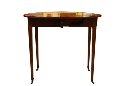 Fine 19th Century Satinwood Oval Pembroke Table with Crossbanded Top