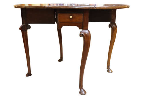 George II Cuban Mahogany Drop-Leaf Table with Hoof Feet – Circa 1750