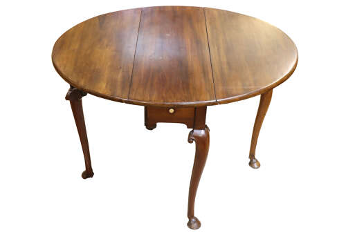 George II Cuban Mahogany Drop-Leaf Table with Hoof Feet – Circa 1750