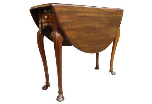 George II Cuban Mahogany Drop-Leaf Table with Hoof Feet – Circa 1750