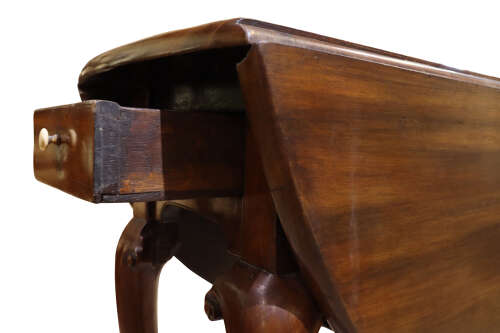 George II Cuban Mahogany Drop-Leaf Table with Hoof Feet – Circa 1750