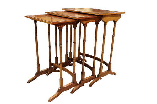 Edwardian Rosewood Nest of Three Tables, circa 1900