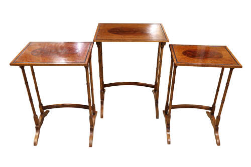 Edwardian Rosewood Nest of Three Tables, circa 1900