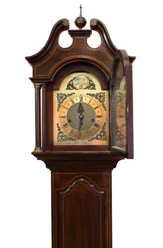 Edwardian Mahogany Grandmother Clock, 8-Day Movement, circa 1910