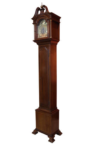Edwardian Mahogany Grandmother Clock, 8-Day Movement, circa 1910