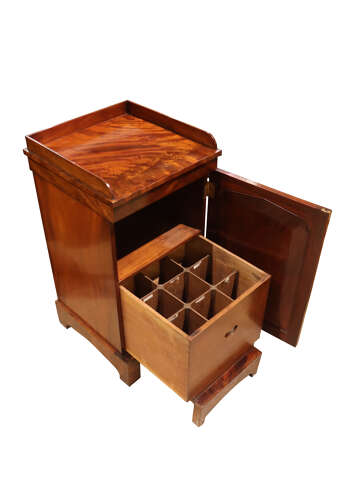 Mid-19th Century Flame Mahogany Pedestal Cupboard, circa 1840