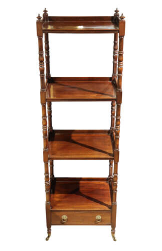 Antique Victorian Mahogany Four-Tier Whatnot circa 1890