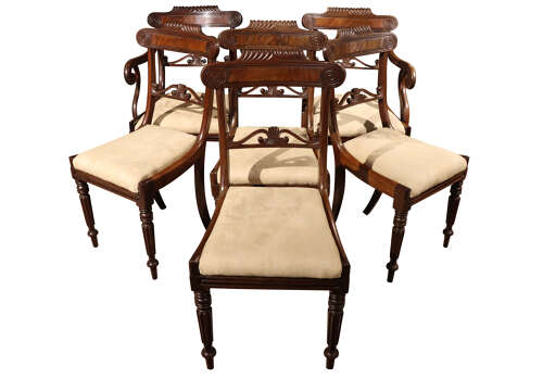 A Good Set of Six Mahogany Dining Chairs in the Manner of Gillows, Circa 1830