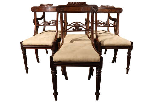 A Good Set of Six Mahogany Dining Chairs in the Manner of Gillows, Circa 1830