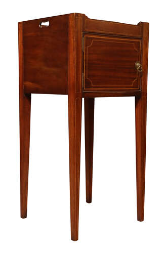 19th Century Inlaid Mahogany Bedside Table