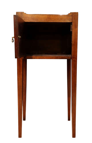 19th Century Inlaid Mahogany Bedside Table