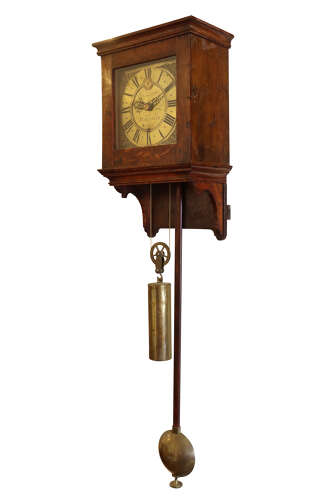 18th Century Hooded Wall Clock by Henry Deykin, Worcester