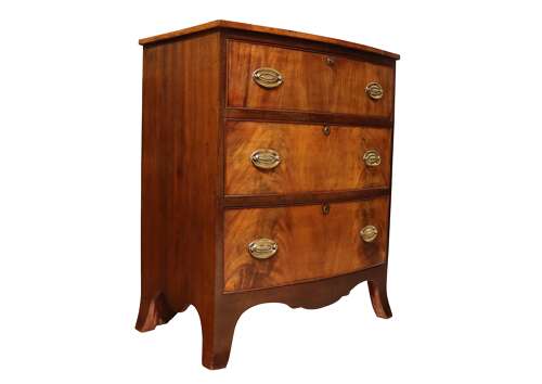 A Late 19th Century Mahogany Bowfronted Chest of Drawers, Circa 1880