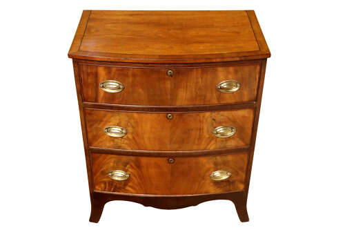 A Late 19th Century Mahogany Bowfronted Chest of Drawers, Circa 1880