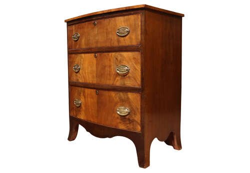 A Late 19th Century Mahogany Bowfronted Chest of Drawers, Circa 1880