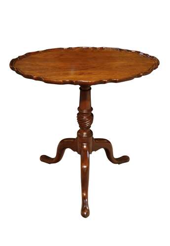 Georgian Mahogany Wine Table with Pie-Crust Edge, Circa 1860