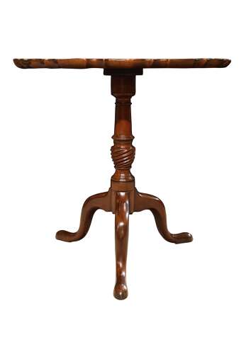Georgian Mahogany Wine Table with Pie-Crust Edge, Circa 1860