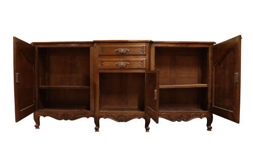 French Oak Parquetry Top Sideboard, Louis XV Style, circa 1930