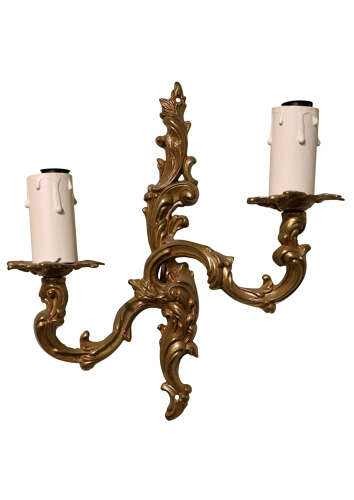 A Set of Four Gilt Brass Louis XVI Style Wall Sconces, Circa 1920