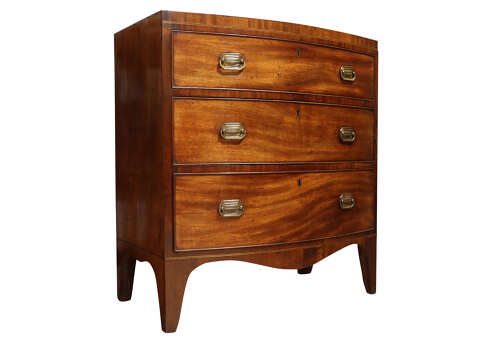 Small Regency Mahogany Bowfront Chest of Drawers,
