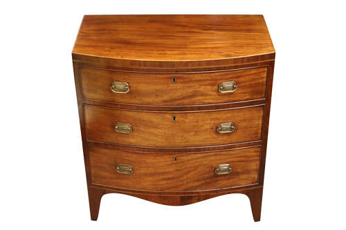 Small Regency Mahogany Bowfront Chest of Drawers,