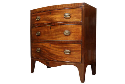 Small Regency Mahogany Bowfront Chest of Drawers,