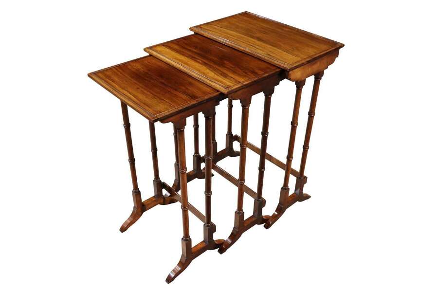 Regency Rosewood Nest of Three Tables, c.1820