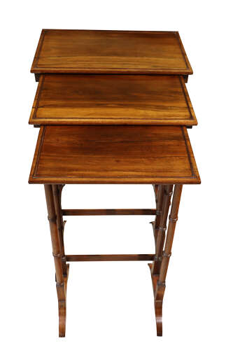 Regency Rosewood Nest of Three Tables, c.1820