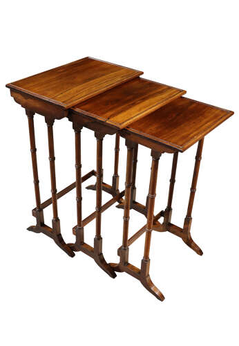 Regency Rosewood Nest of Three Tables, c.1820
