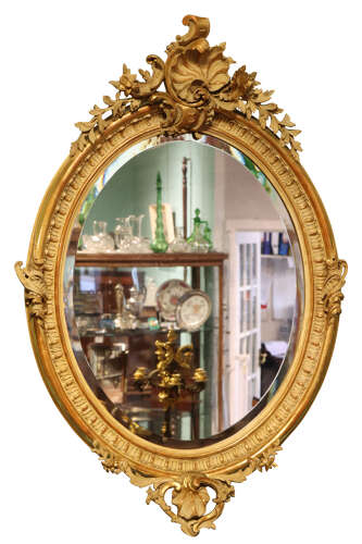 Fine Louis XV Style French Gilded Wall Mirror