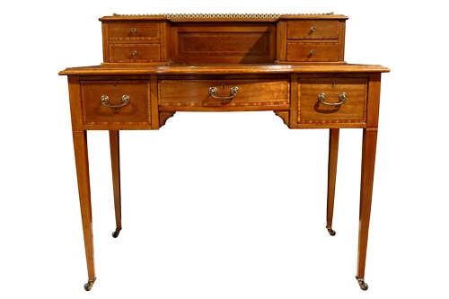 Edwardian Inlaid Mahogany Writing Table by J. A. Shoolbred, c.1910