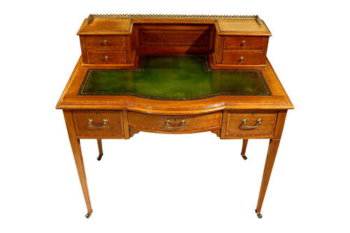 Edwardian Inlaid Mahogany Writing Table by J. A. Shoolbred, c.1910